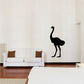 Black ostrich silhouette wall decal with full-body bird outline