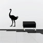Standing ostrich silhouette wall decal, black