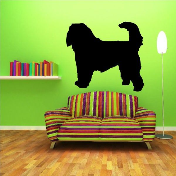 Otterhound dog silhouette decal, black cutout shape