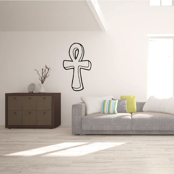 Image of Outlined Ankh Decal