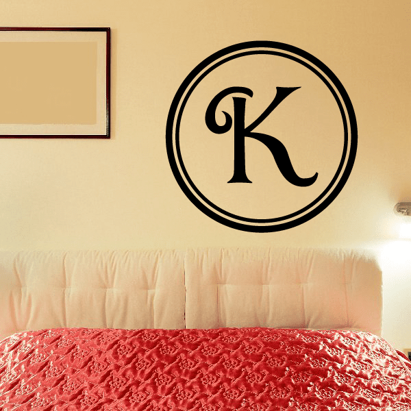 Image of Outlined Circle Monogram Decal