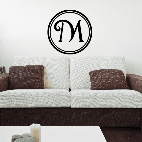 Image of Outlined Circle Monogram Decal