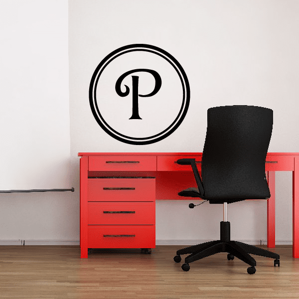 Image of Outlined Circle Monogram Decal