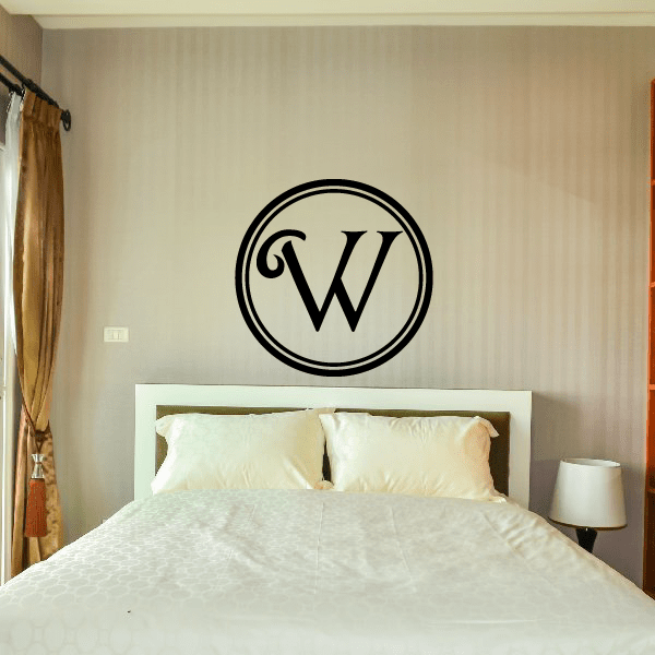 Image of Outlined Circle Monogram Decal