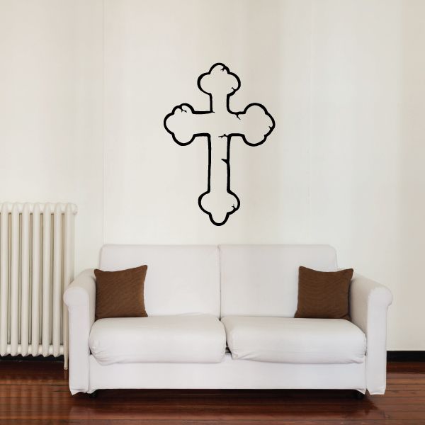 Image of Outlined Cross Decal