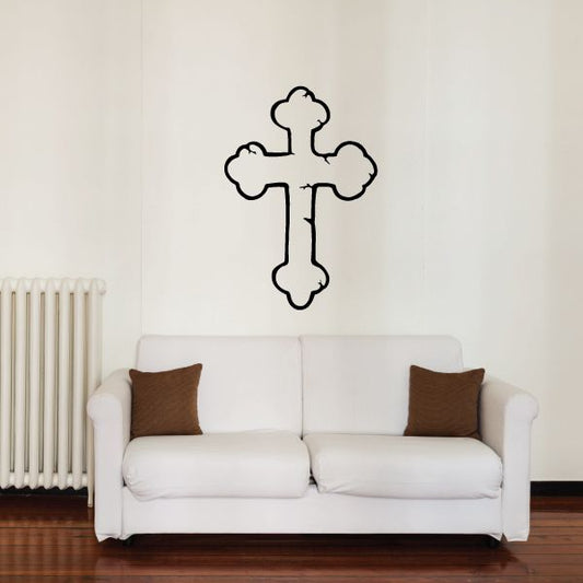 Image of Outlined Cross Decal