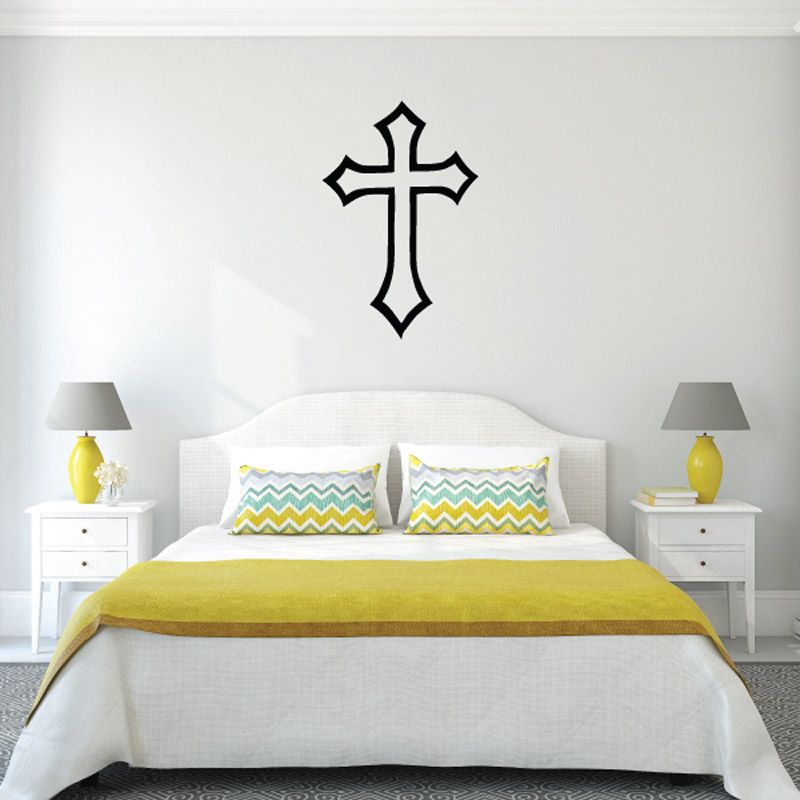 Image of Outlined Diamond Cross Decal