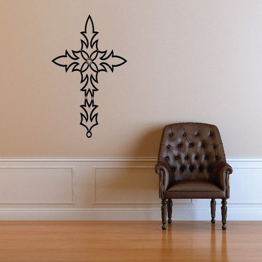 Image of Outlined Filligree Corss Decal