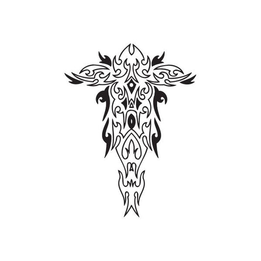 Image of Outlined Firey Cross Decal