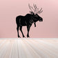 Moose wall decal featuring a black moose with white ear details and raised antlers