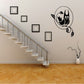 Owl on branch and moon wall decal in black