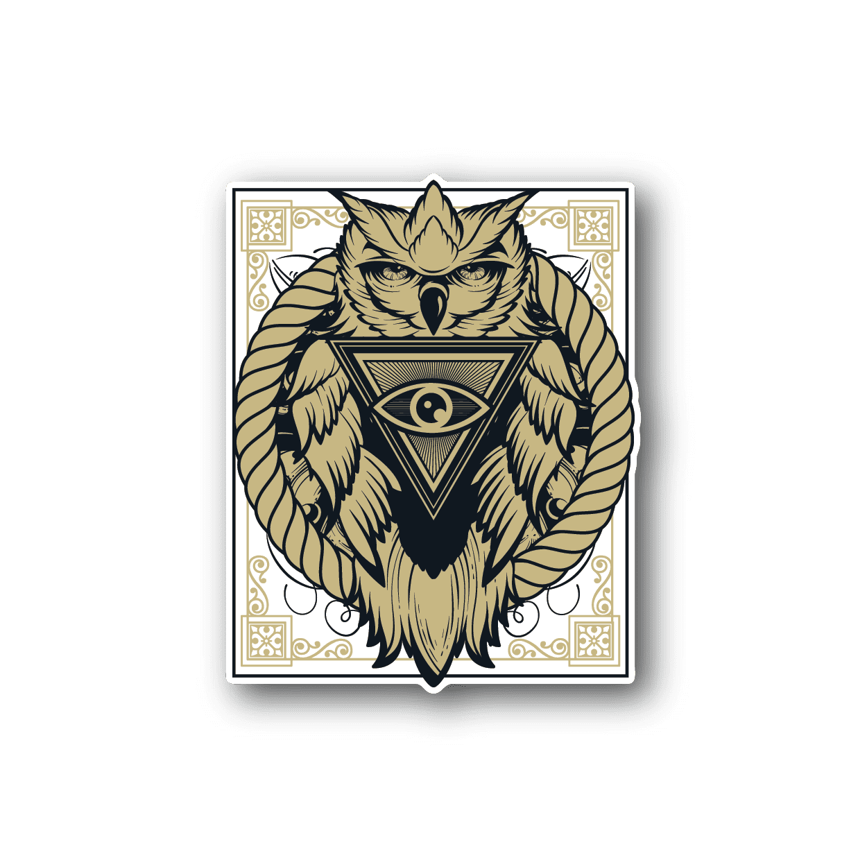 Image of Owl Pyramid Sticker