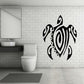 Tribal-style turtle wall decal, black