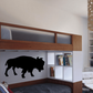 Black pacing bull decal silhouette sticker