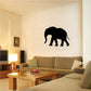 Pacing elephant wall decal, black silhouette
