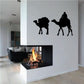 Camel silhouette wall decal of two camels with loaded cargo