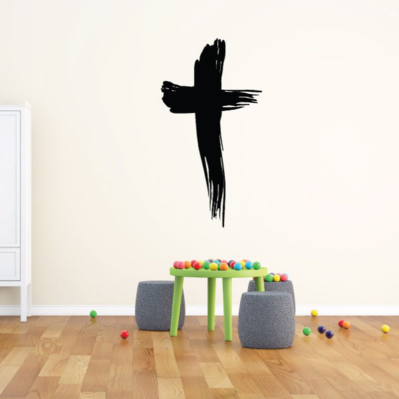 Image of Painted Brushstroke Cross Decal