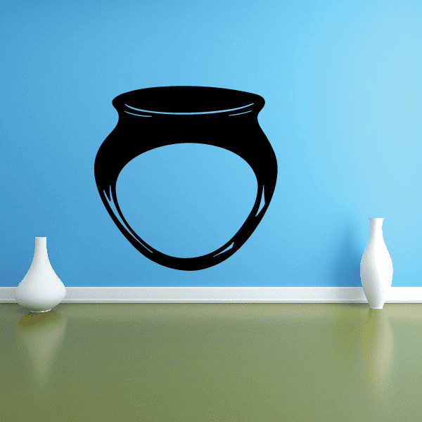 Painted clay jug decal, black jug silhouette