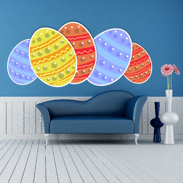 Image of Painted Pattern Easter Eggs Sticker