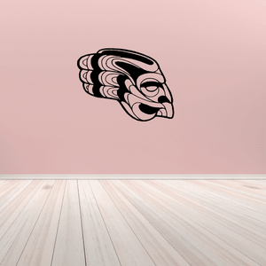 Masquerade mask decal with painted wings, pink and black design