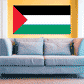 Rectangular Palestine flag sticker with red triangle and black, white, green stripes