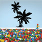 Black palm tree vinyl wall decal with two tree silhouettes