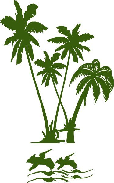 Palm Tree with Pelicans kit - Vinyl Wall Decals