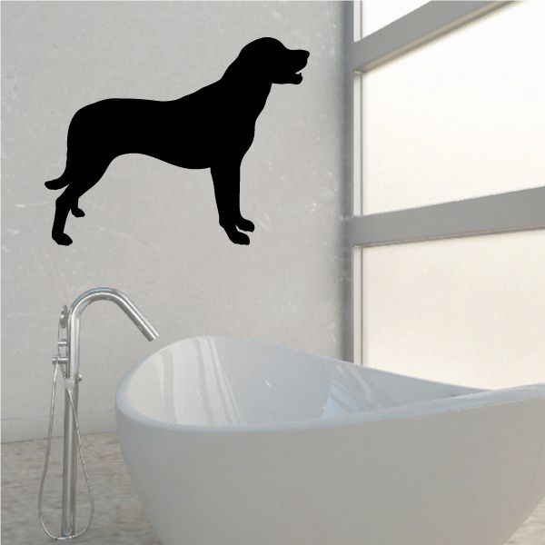 Panting Anatolian Shepherd Dog decal, black silhouette