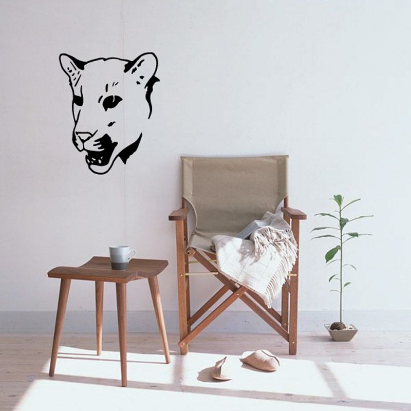 Image of Panting Cougar Head Decal