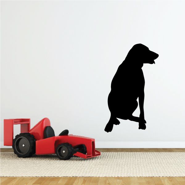 Black panting dog decal sticker