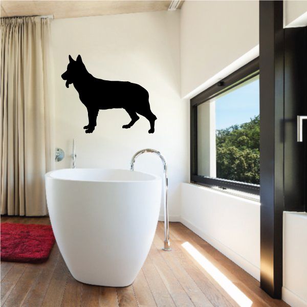 Black German shepherd dog silhouette wall decal