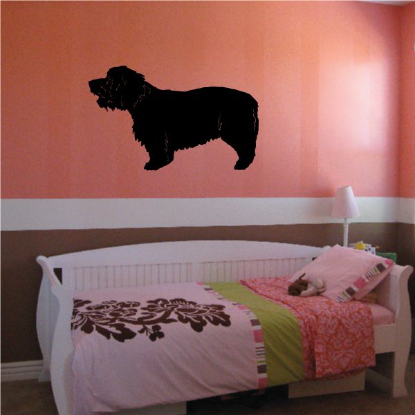 Black terrier dog silhouette wall decal with side profile