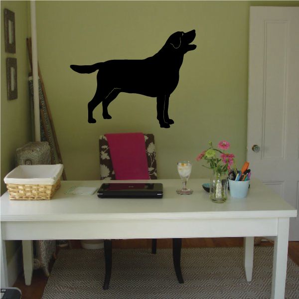 Black panting Labrador Retriever wall decal silhouette