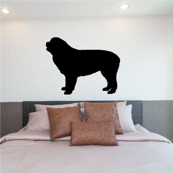 Newfoundland dog decal, black silhouette standing