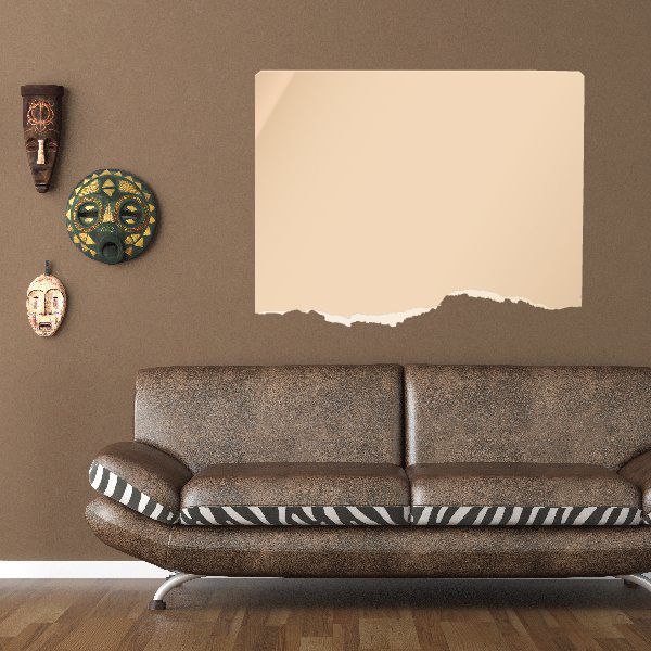 Rectangular paper-style vinyl wall decal with torn, uneven bottom edge in off-white