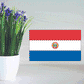 Paraguay flag sticker with red, white, and blue stripes and circular emblem