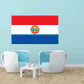 Paraguay flag sticker: red, white, blue stripes with circular coat of arms.
