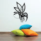 Black wasp wall decal with detailed wings and segmented body