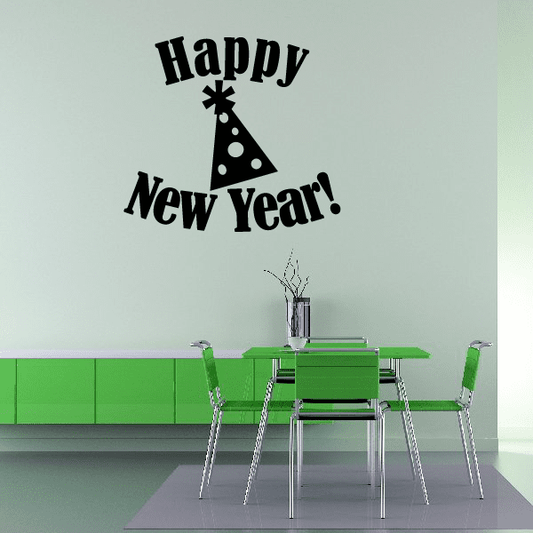 Image of Party Hat Happy New Year Decal