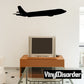 Passenger airliner decal, black plane silhouette in side profile