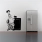 Chef menu decal with pastry chef and black 'menu' sign