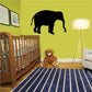 Black elephant wall decal silhouette