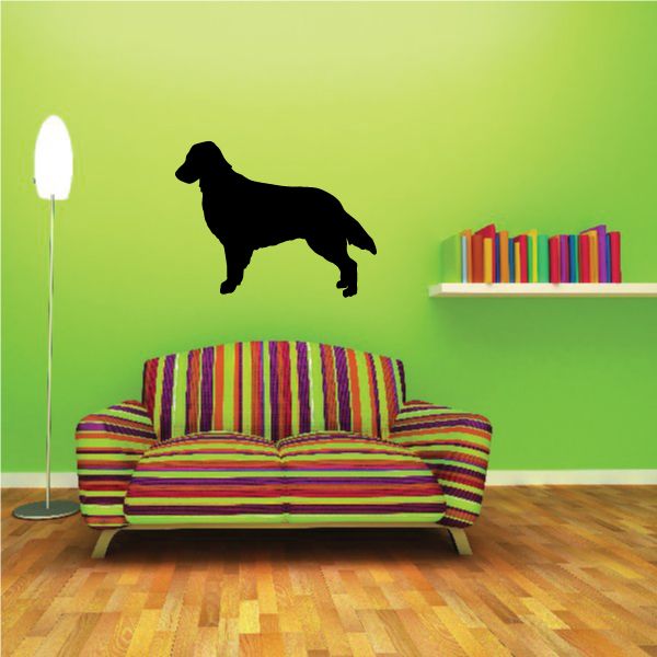Standing flat coated retriever decal silhouette