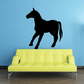 Black horse silhouette decal with rearing pause stance, wall sticker