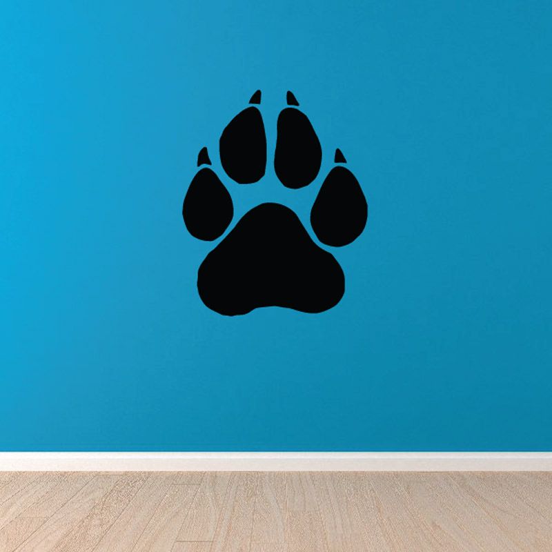 Black paw print vinyl wall decal