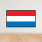 Netherlands flag sticker, rectangular with red, white, and blue horizontal stripes