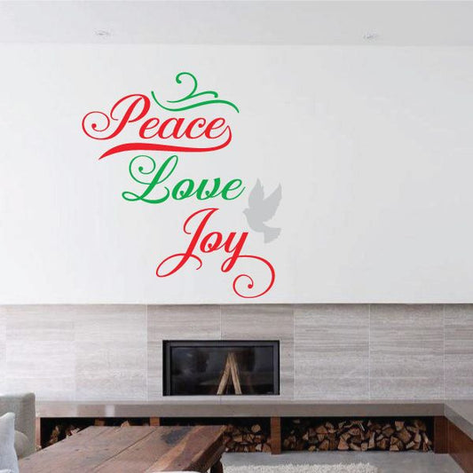 Image of Peace Love Joy Dove Printed Decal