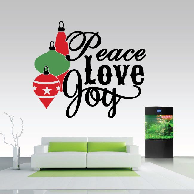 Image of Peace Love Joy Ornament Printed Decal