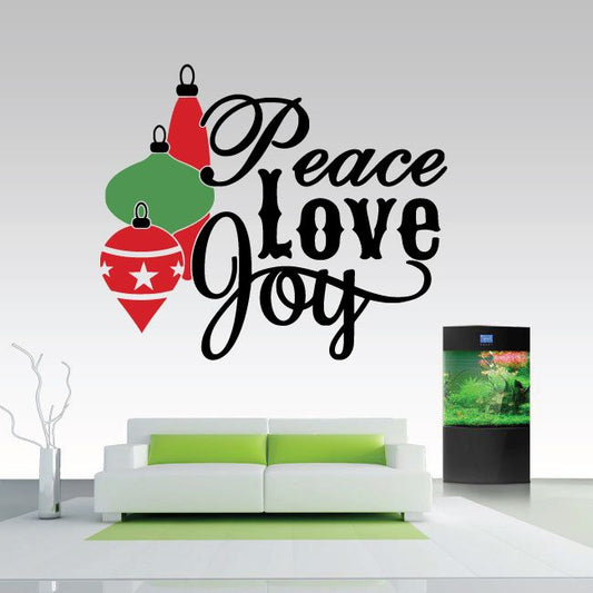 Image of Peace Love Joy Ornament Printed Decal