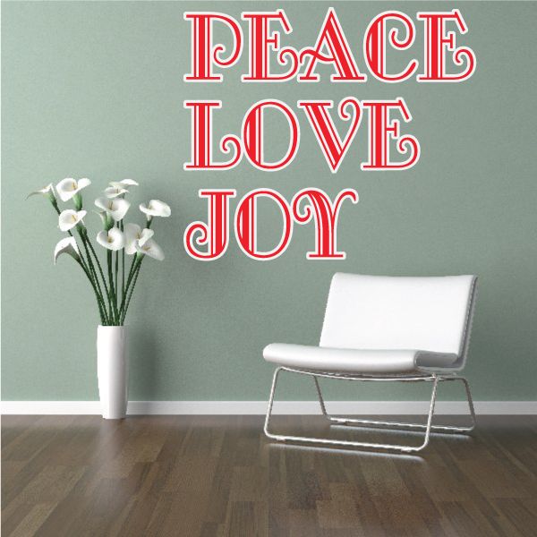 Image of Peace Love Joy Quote Printed Decal